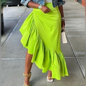Assymetrical Ruffle Hem Skirt